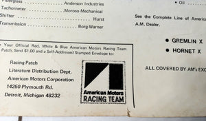 AMC American Motors Racing Team Wally Booth Pro Stock Gremlin X 1971 - TulipStuff