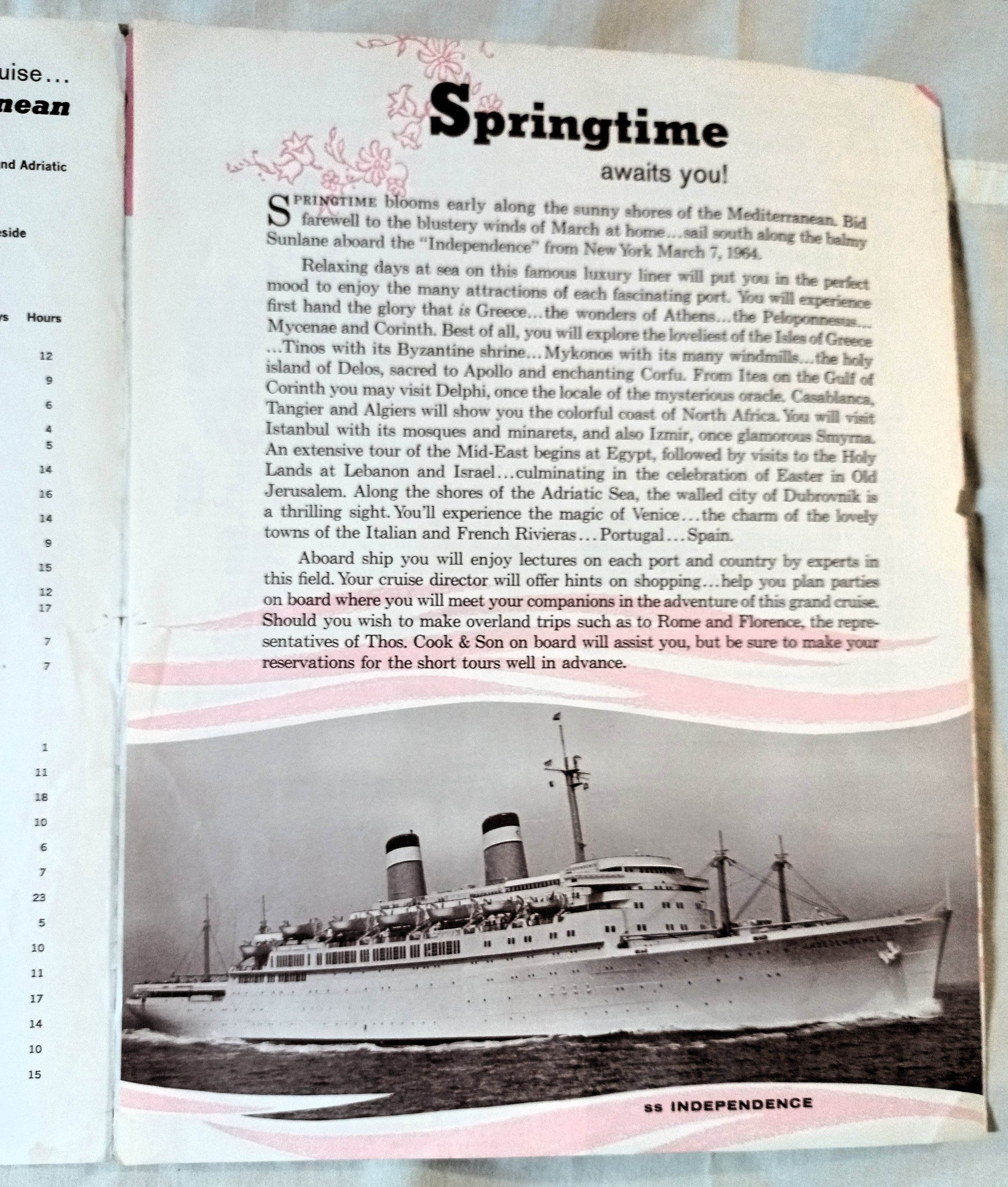 American Export Lines ss Independence 1964 Grand Springtime Cruise - TulipStuff