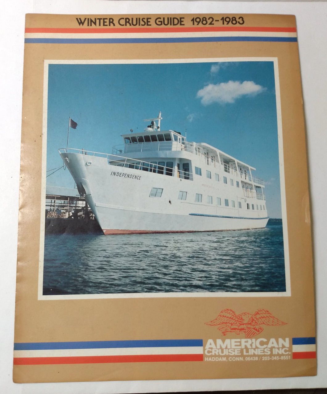 American Cruise Lines (Haddam CT) Winter 1982-83 mv America Brochure - TulipStuff