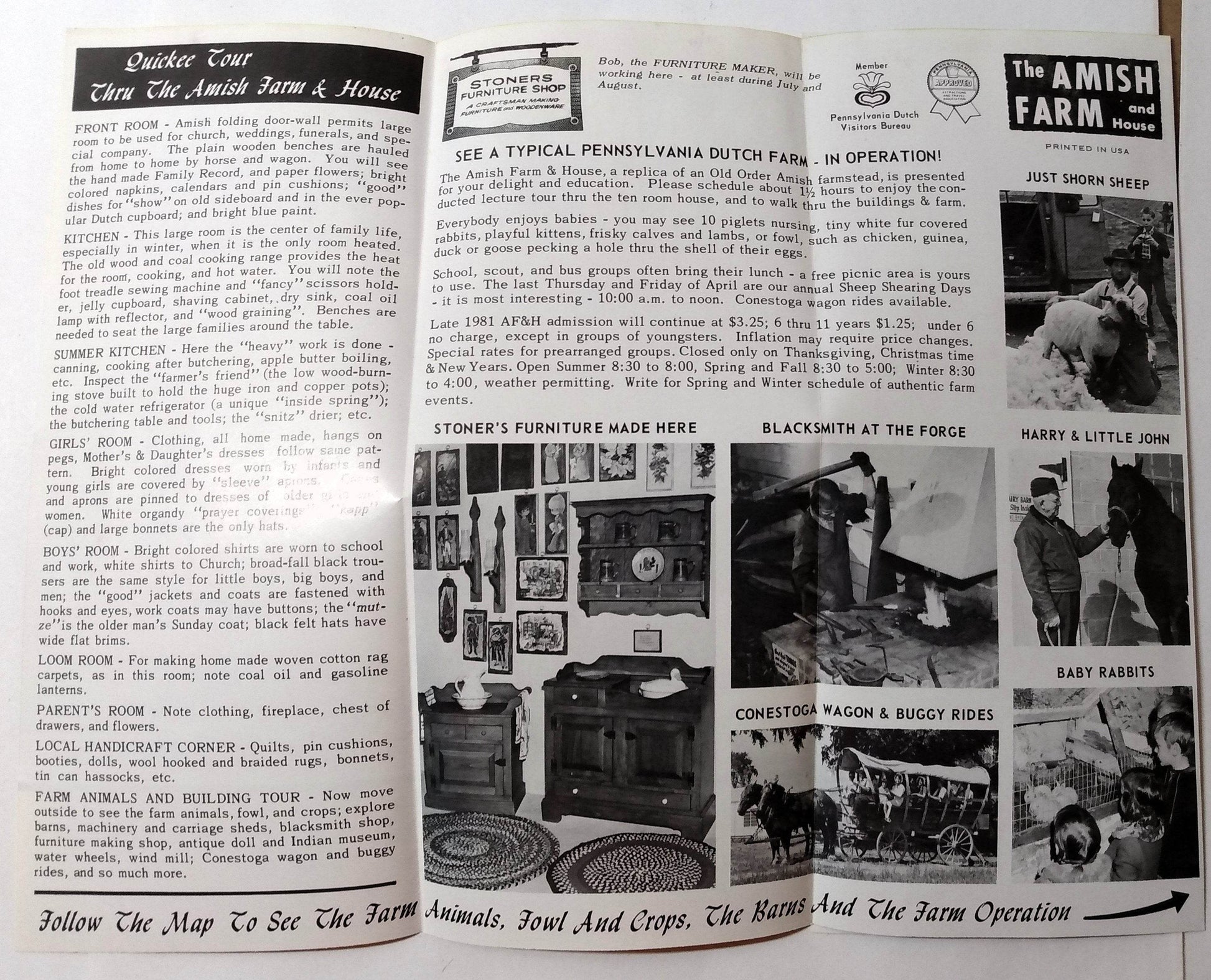 The Amish Farm And House Lancaster Pennsylvania Travel Brochure 1981 - TulipStuff