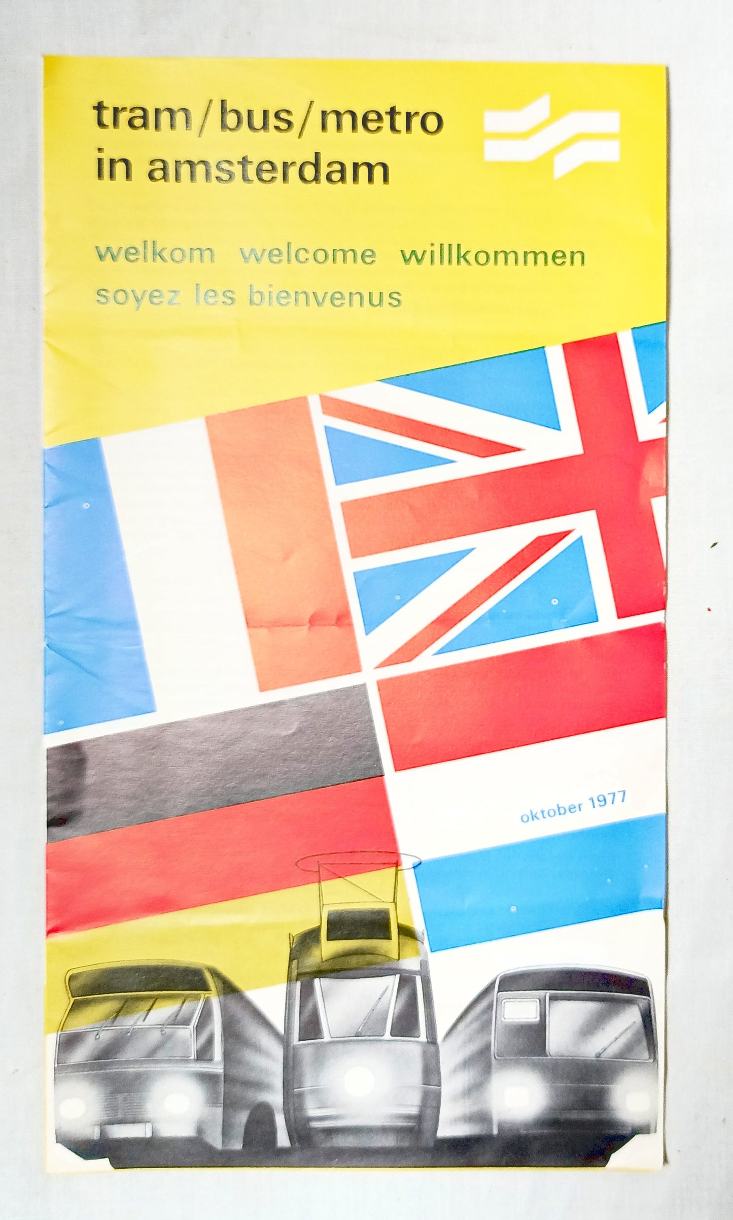 GVB Amsterdam Municipal Transit Tram Bus Metro Tourist Info Map 1977 - TulipStuff