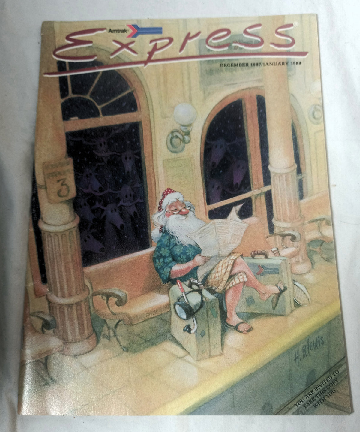 Amtrak Express Magazine Dec 1987 / Jan 1988 Christmas Train of Year - TulipStuff