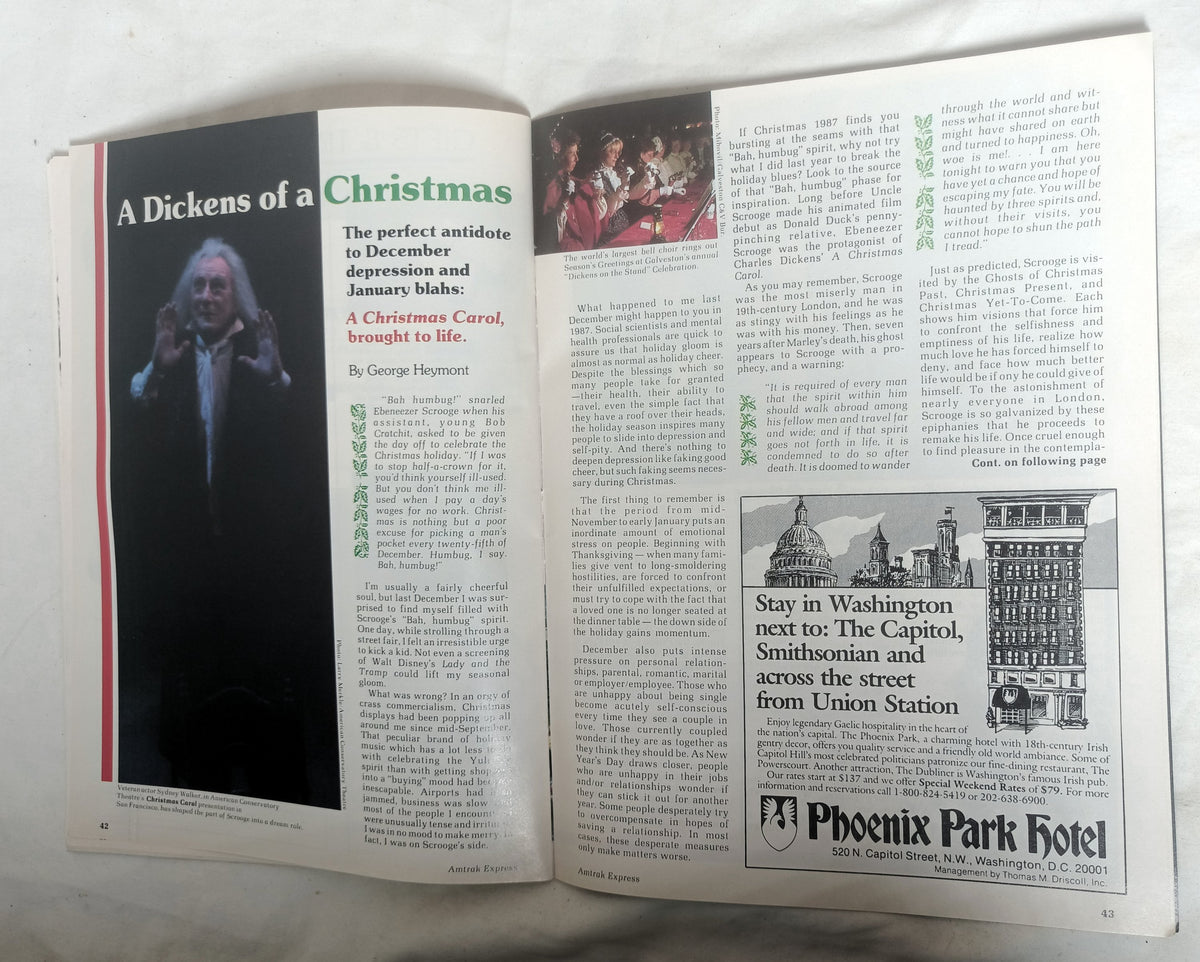 Amtrak Express Magazine Dec 1987 / Jan 1988 Christmas Train of Year - TulipStuff