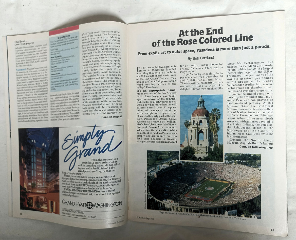 Amtrak Express Magazine Dec 1987 / Jan 1988 Christmas Train of Year - TulipStuff