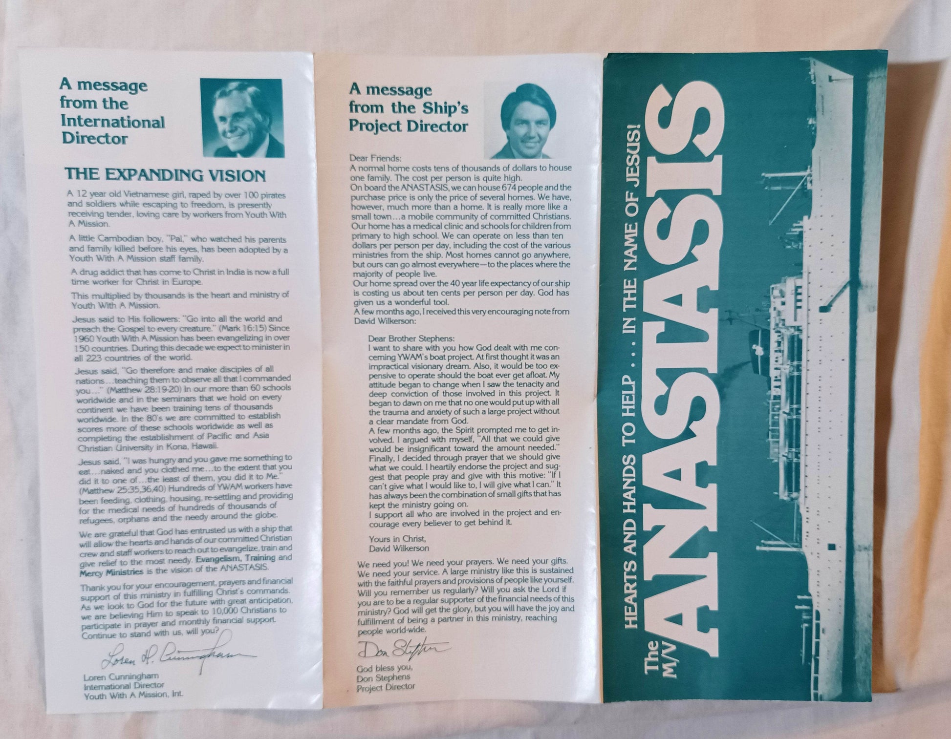 MV Anastasis Hospital Ship YWAM Mercy Ships 1963-64 Brochure 1980's - TulipStuff