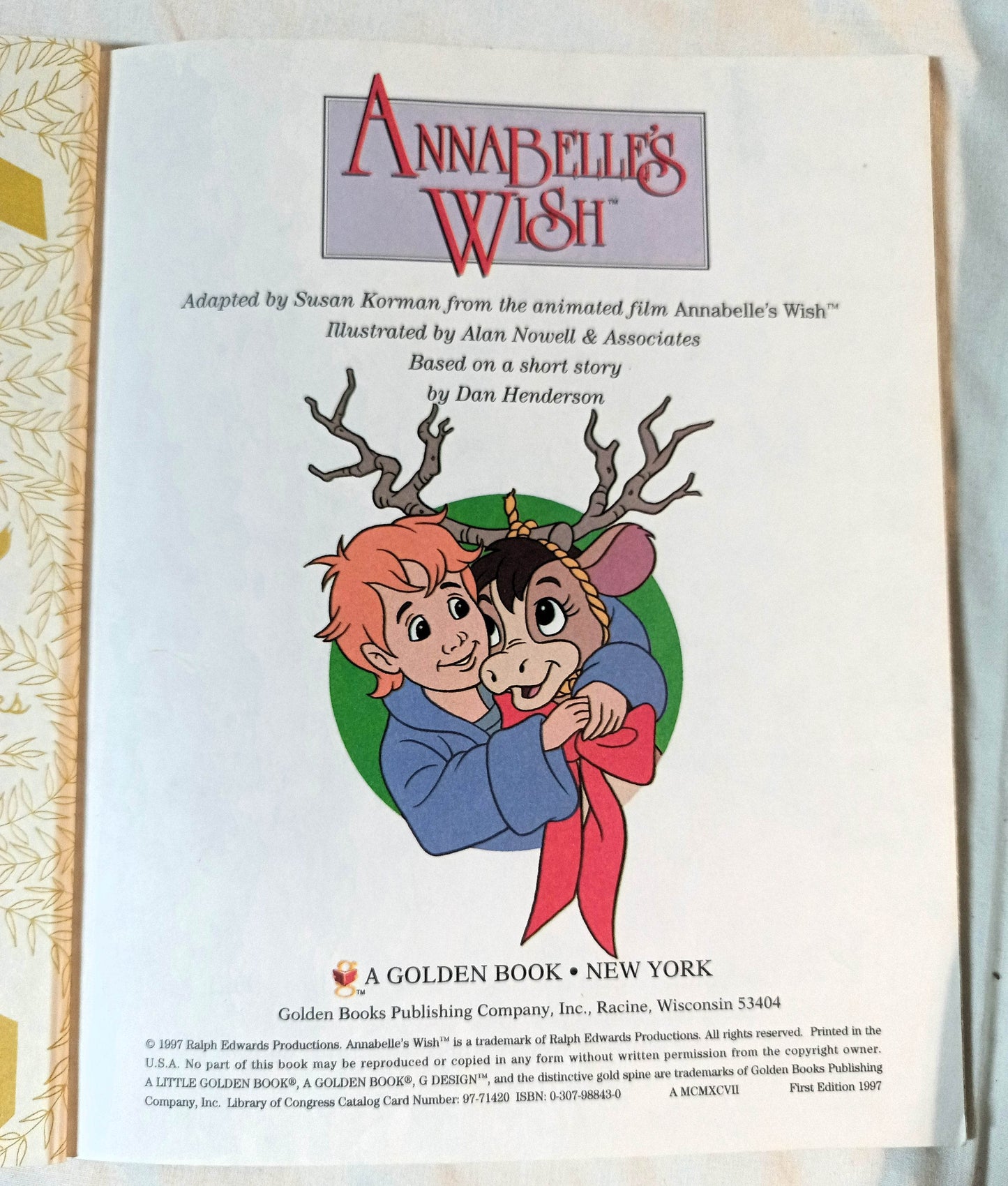 Annabelle's Wish Christmas Little Golden Book First Edition 1997 - TulipStuff