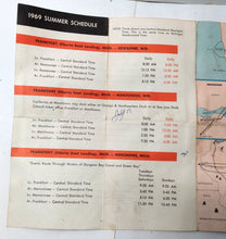 Load image into Gallery viewer, Ann Arbor Railroad Carferry Schedule Summer 1969 Manitowac Frankfort - TulipStuff
