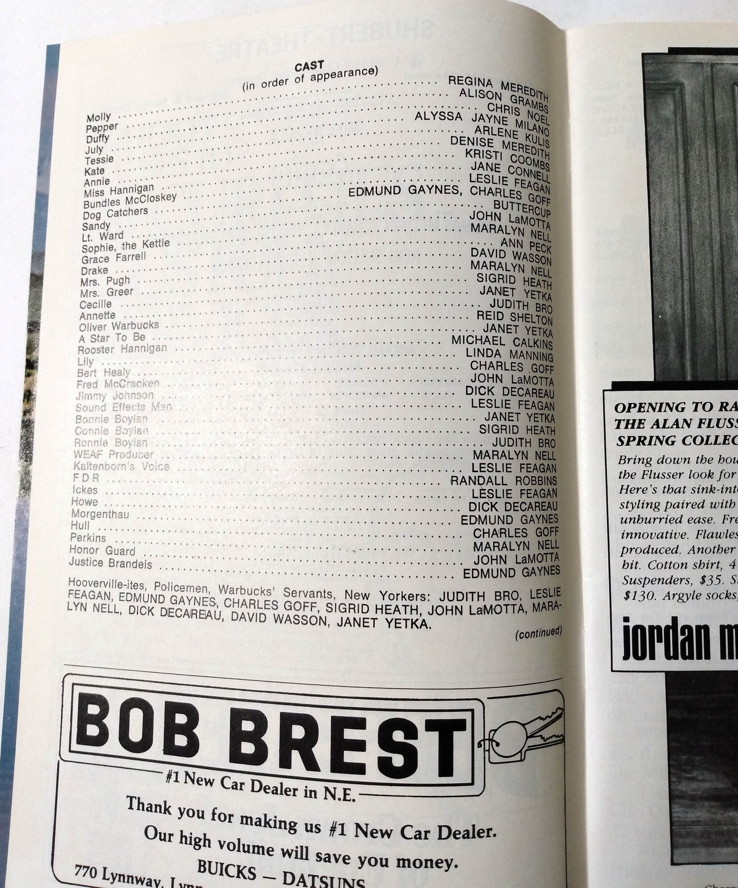 Annie Playbill Shubert Theatre Boston March 1982 Kristi Coombs Reid Shelton - TulipStuff