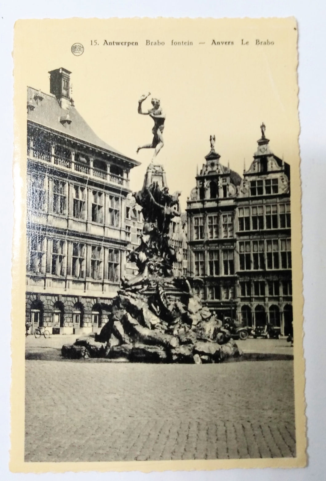 Antwerpen Brabo Fontein Fountain 1920's Belgium Real Photo Postcard - TulipStuff