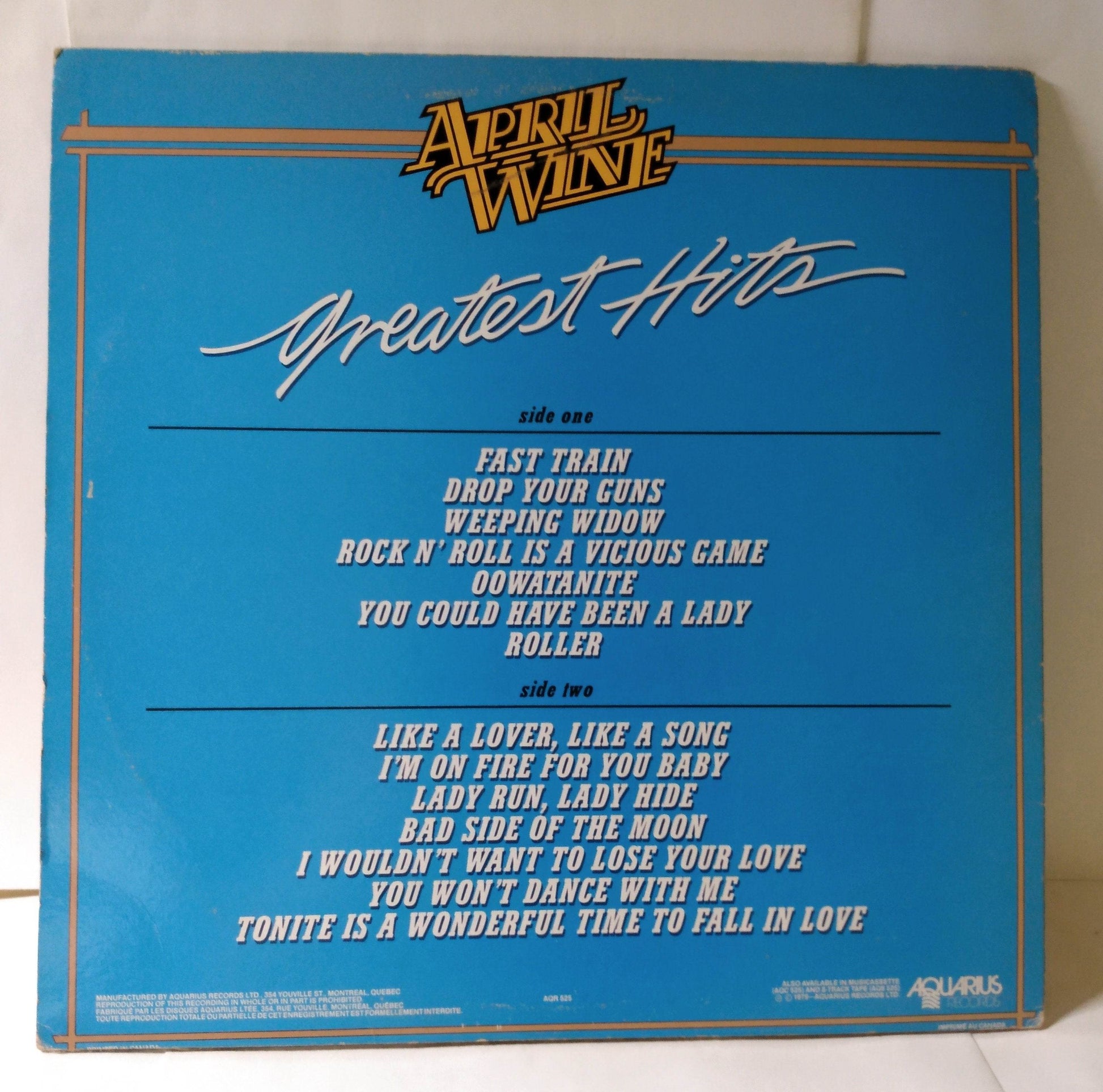 April Wine Greatest Hits Canadian Hard Rock 12" Vinyl LP Aquarius 1979 - TulipStuff