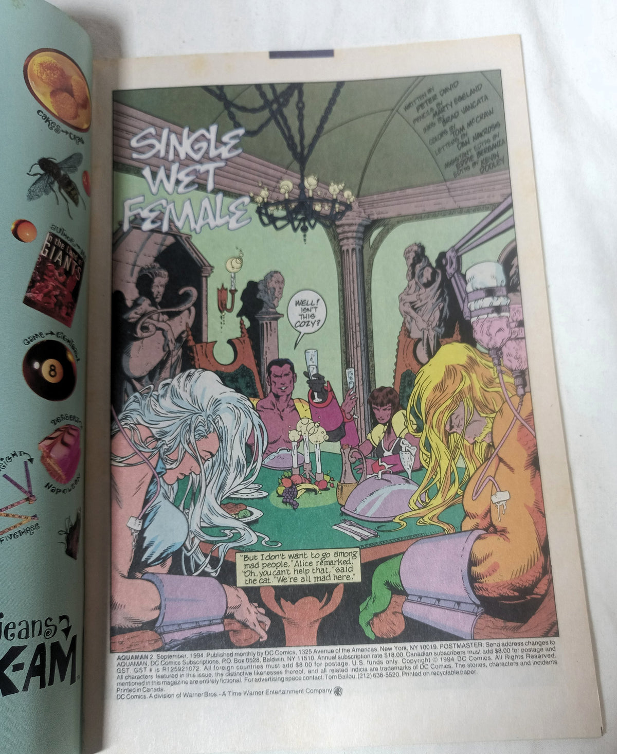 Aquaman #2 September 1994 (3rd Series) Single Wet Female DC Comics - TulipStuff