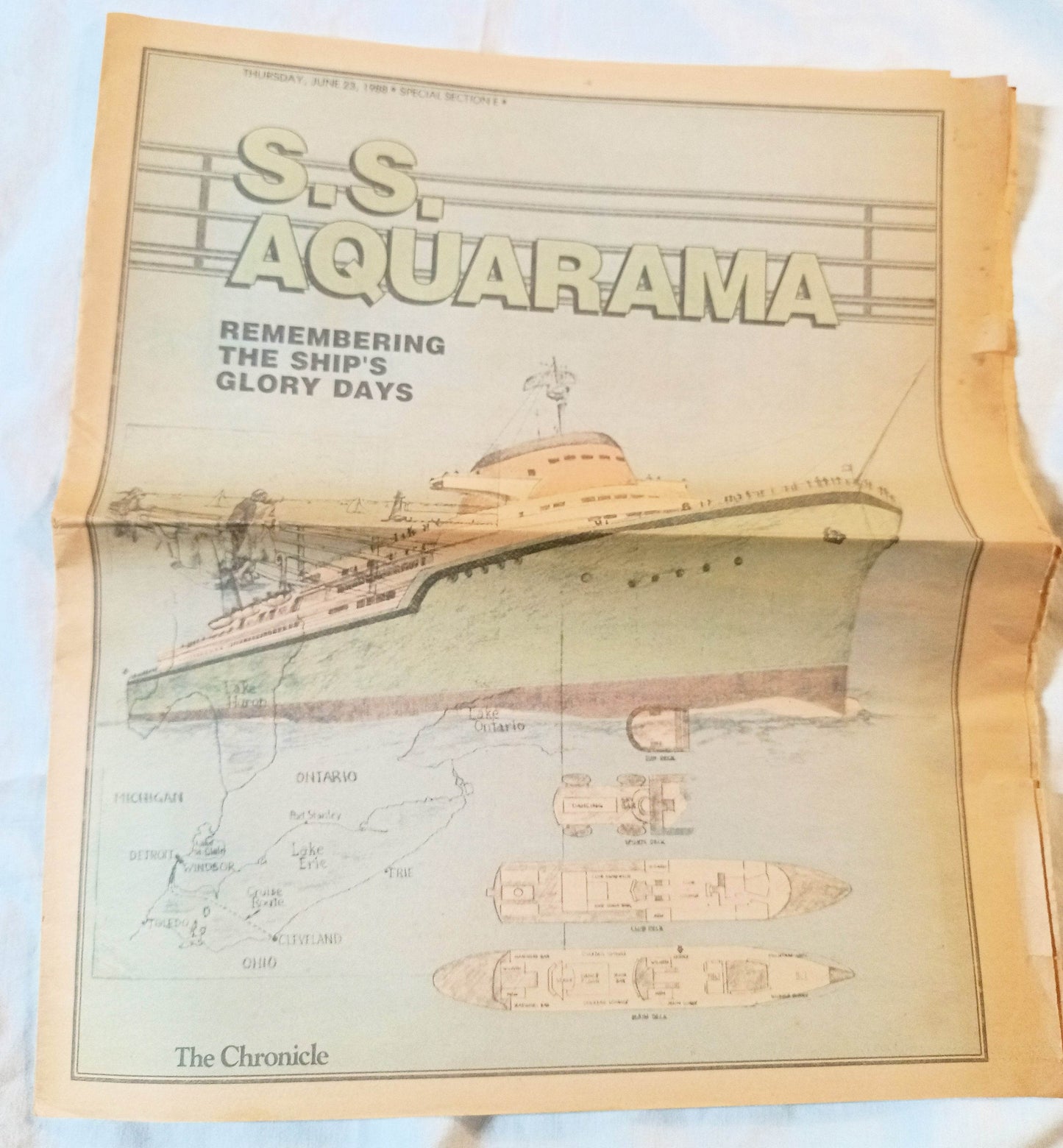 Aquarama Remembering The Ship's Glory Days Newspaper Insert 1988 - Tuliptuff
