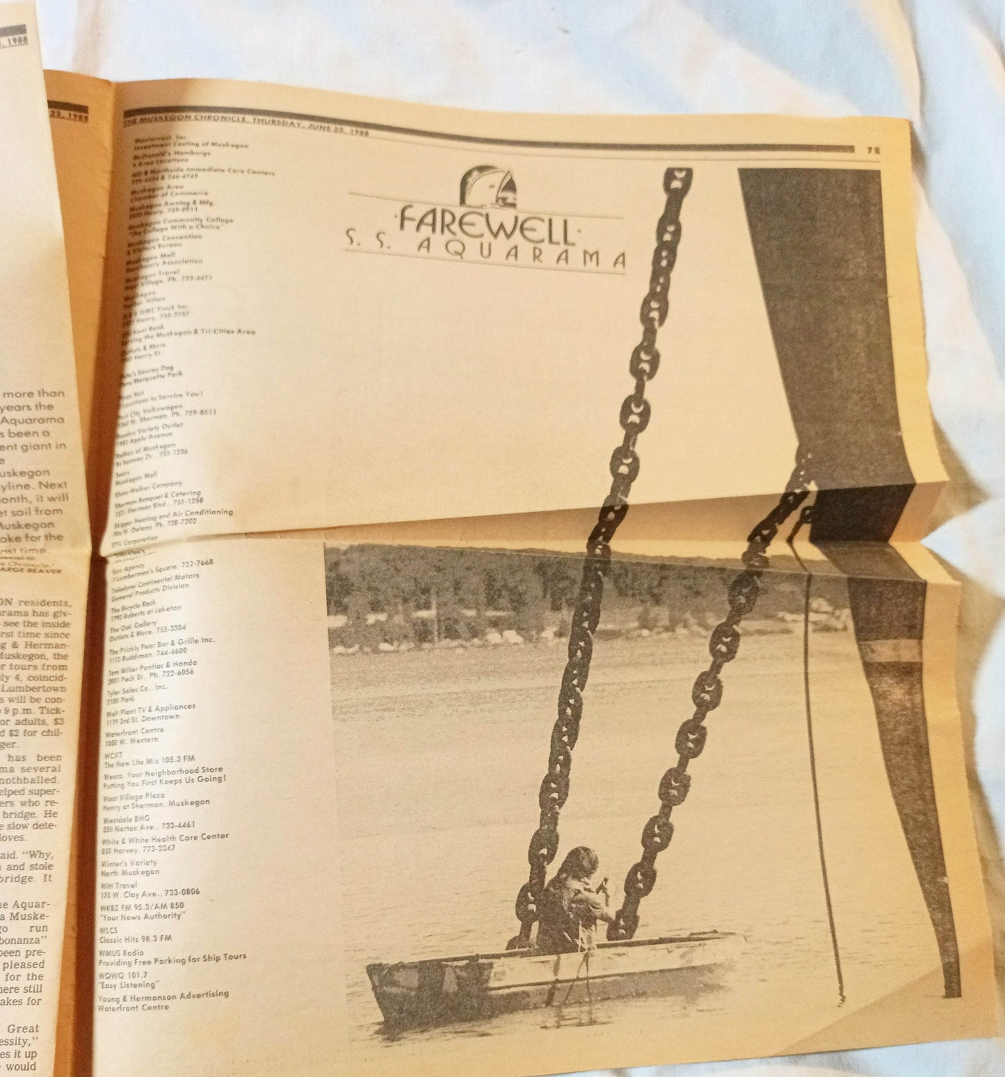 Aquarama Remembering The Ship's Glory Days Newspaper Insert 1988 - Tuliptuff