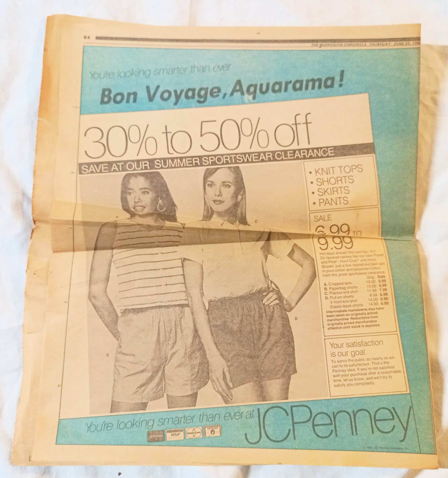 Aquarama Remembering The Ship's Glory Days Newspaper Insert 1988 - Tuliptuff