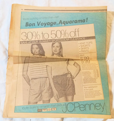 Aquarama Remembering The Ship's Glory Days Newspaper Insert 1988 - Tuliptuff