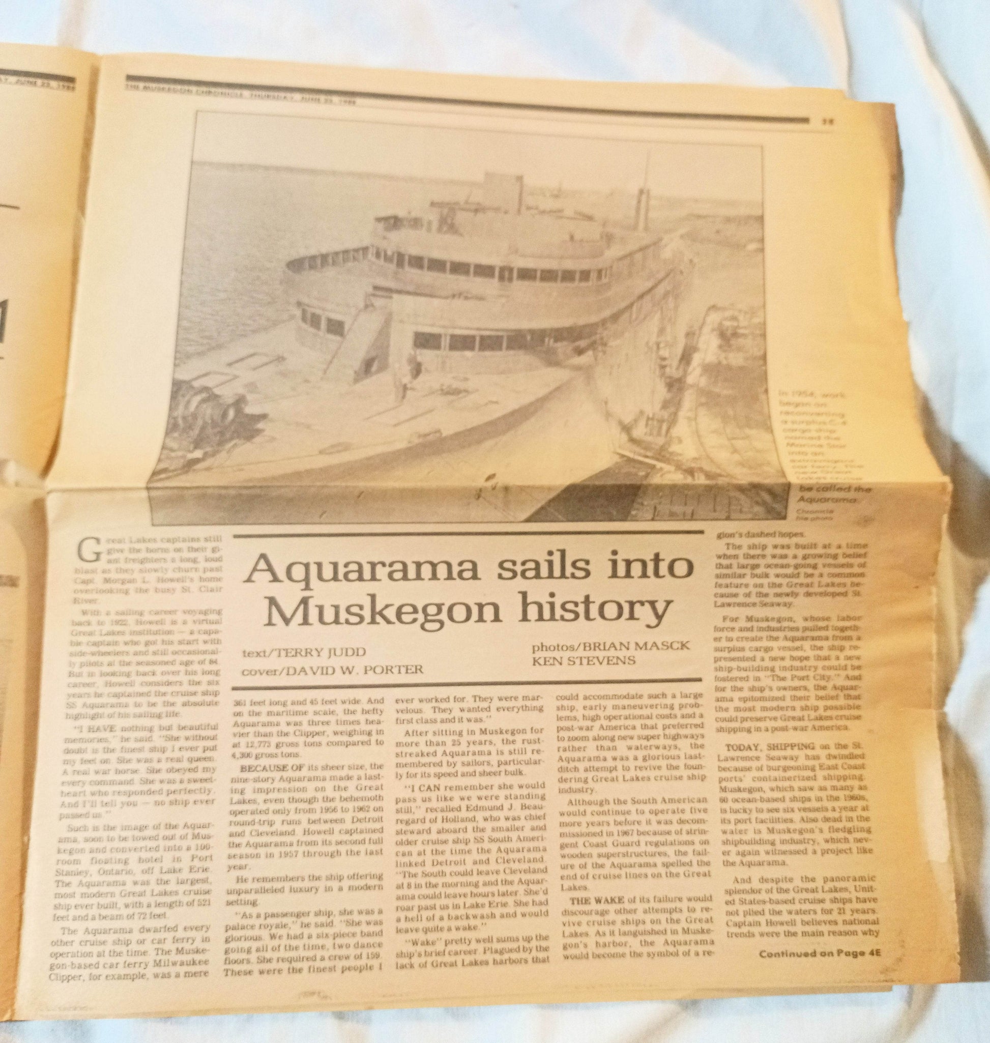 Aquarama Remembering The Ship's Glory Days Newspaper Insert 1988 - Tuliptuff