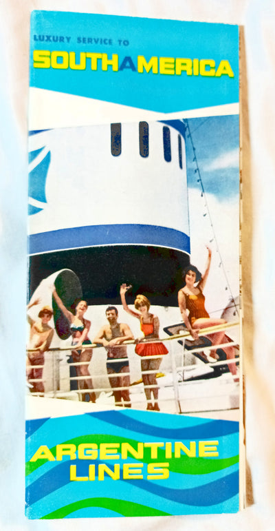 Argentine Lines 1961 Cruise Brochure Rio De La Plata Jachal Tunuyan - TulipStuff