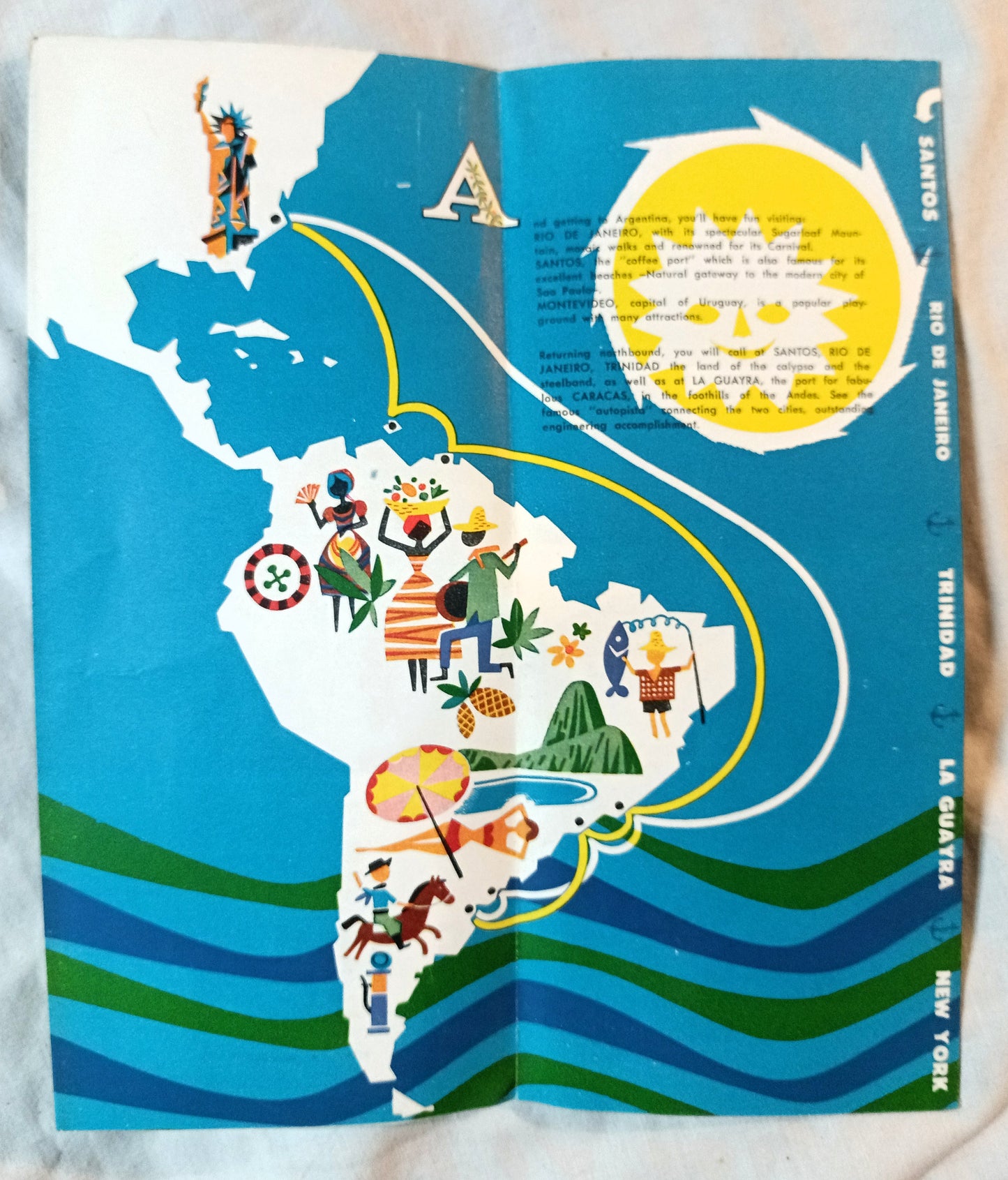 Argentine Lines 1961 Cruise Brochure Rio De La Plata Jachal Tunuyan - TulipStuff