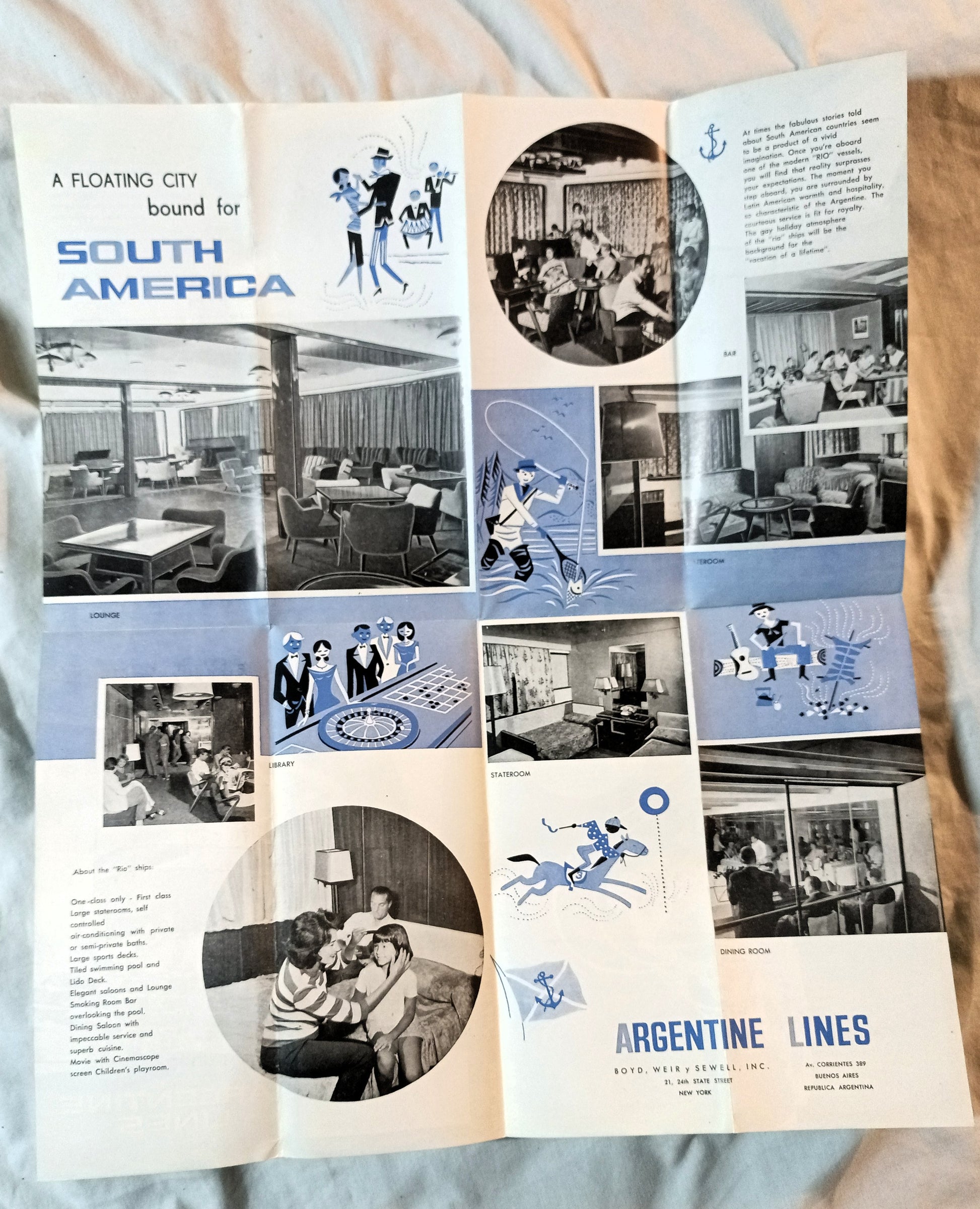 Argentine Lines 1961 Cruise Brochure Rio De La Plata Jachal Tunuyan - TulipStuff