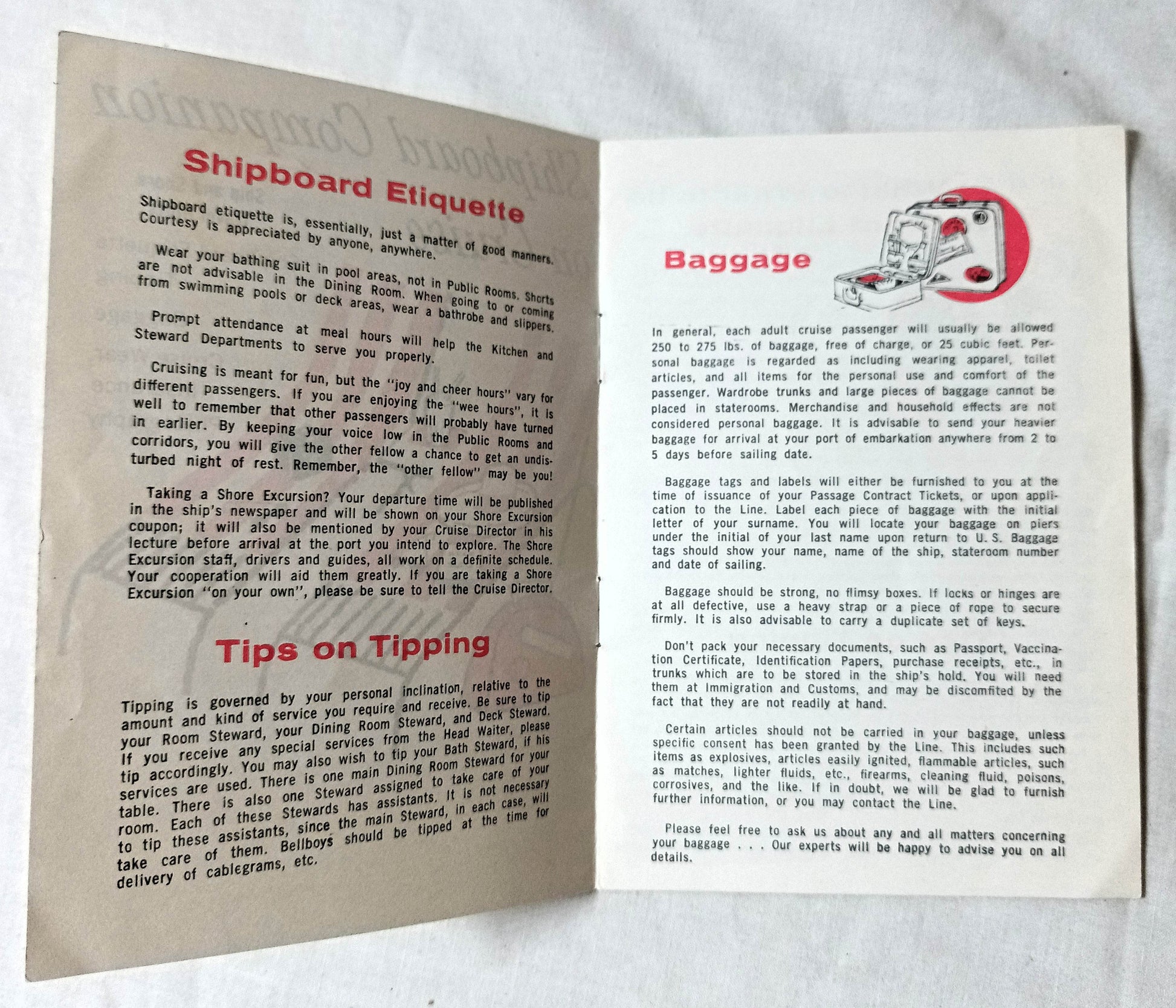 Argus Cameras Shipboard Companion on Cruise Travel Hints Booklet 1959 - TulipStuff