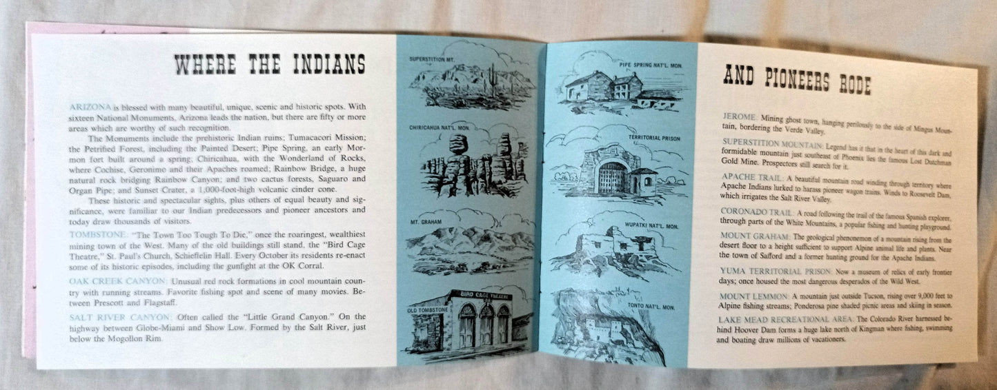 Arizona Land Of Adventure For Young Americans Booklet 1965 - TulipStuff