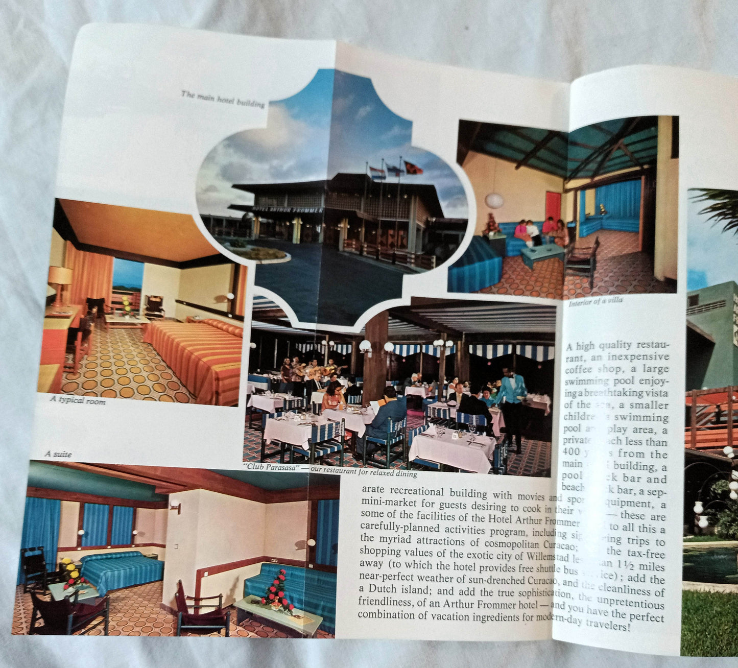 Hotel Arthur Frommer Curacao Piscadera Bay Willemstad Brochure 1971 - TulipStuff