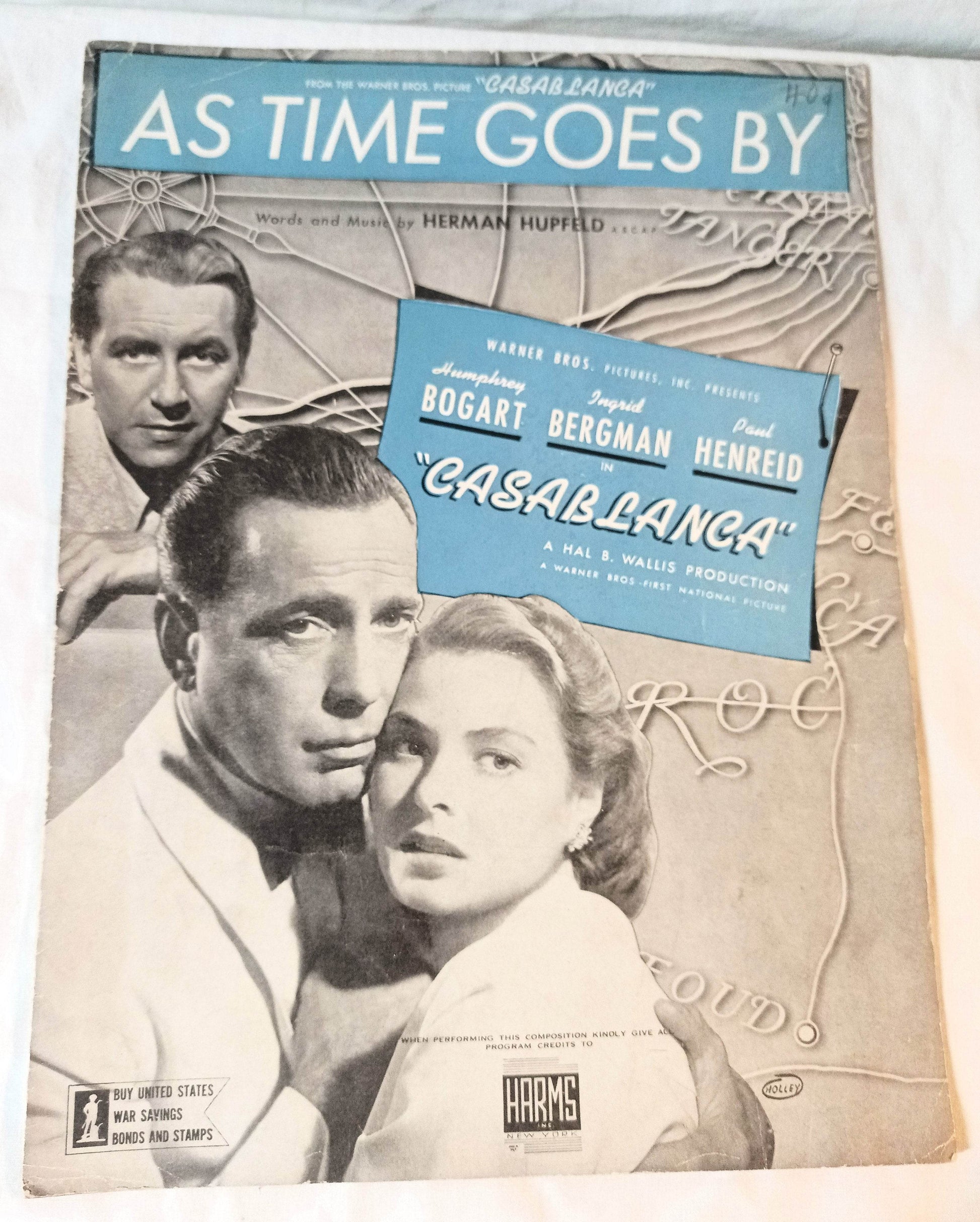 As Time Goes By Casablanca Bogart Bergman Hupfeld Sheet Music 1931 - TulipStuff