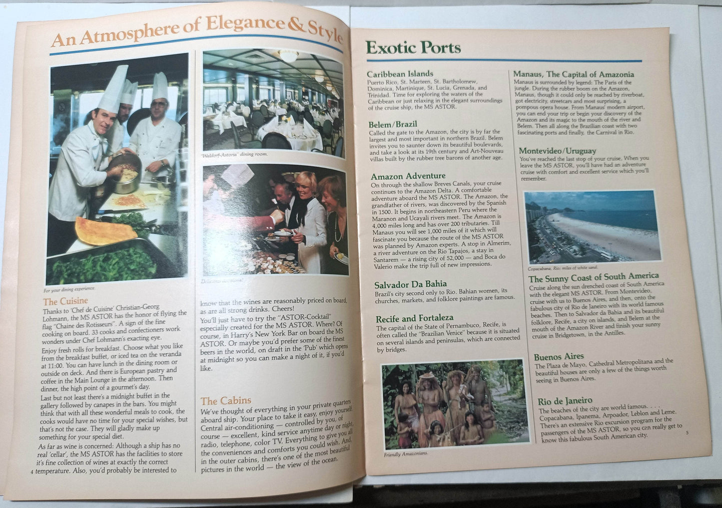 Astor United Cruises ms Astor 1983 Caribbean South America Cruise Brochure - TulipStuff