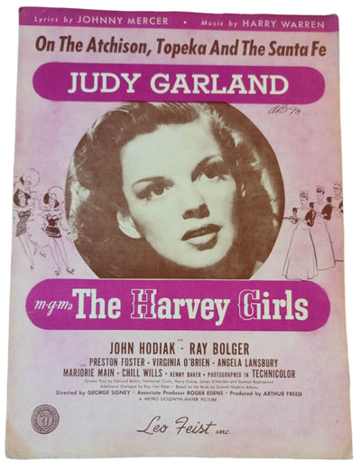 On The Atchison Topeka And The Santa Fe Judy Garland Sheet Music 1934 - TulipStuff