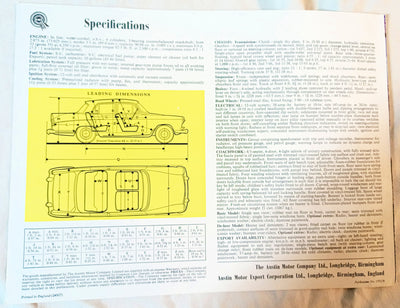 Austin A55 Cambridge Mk II Dealer Sales Brochure UK 1959 - Tuliptuff