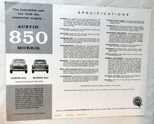 Load image into Gallery viewer, Austin 850 Morris 850 Dealer Sales Specification Sheet 1960 - TulipStuff
