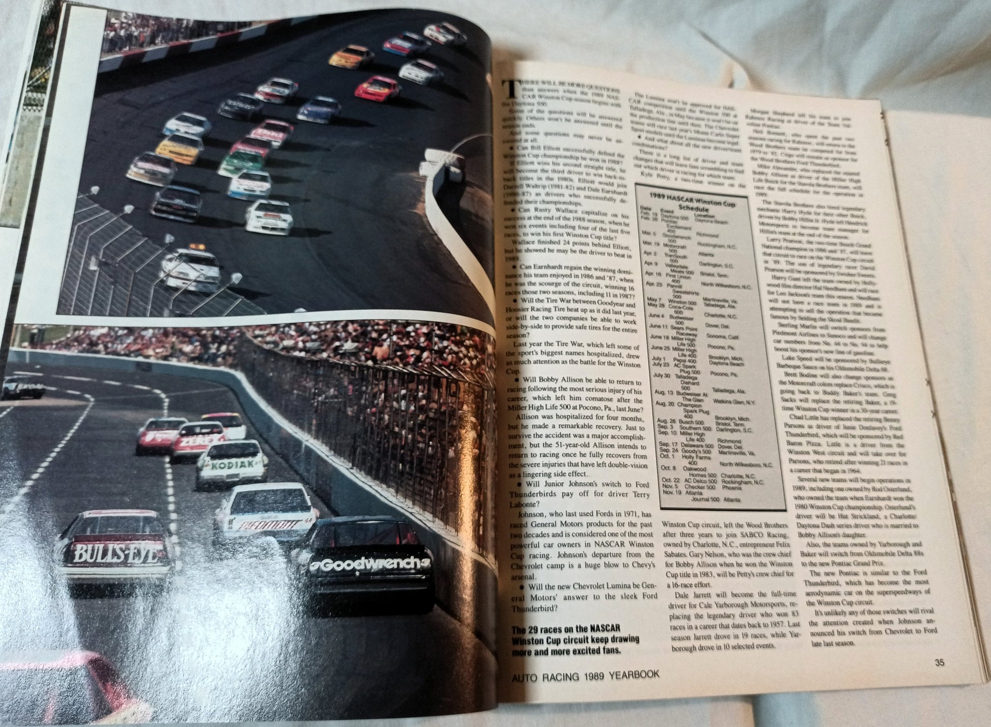 Auto Racing Digest 1989 Yearbook Annual Season Preview NASCAR CART IMSA - TulipStuff
