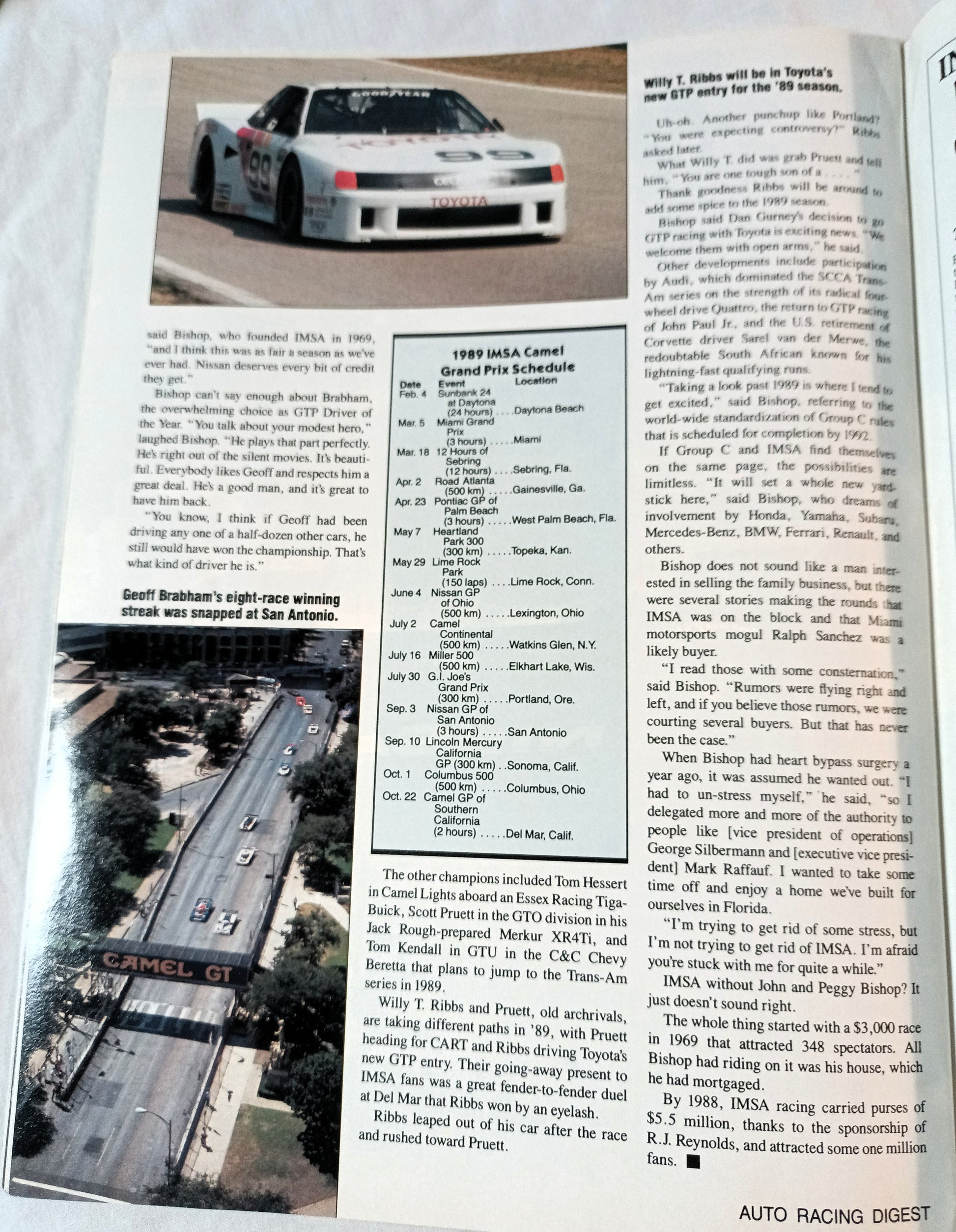 Auto Racing Digest 1989 Yearbook Annual Season Preview NASCAR CART IMSA - TulipStuff