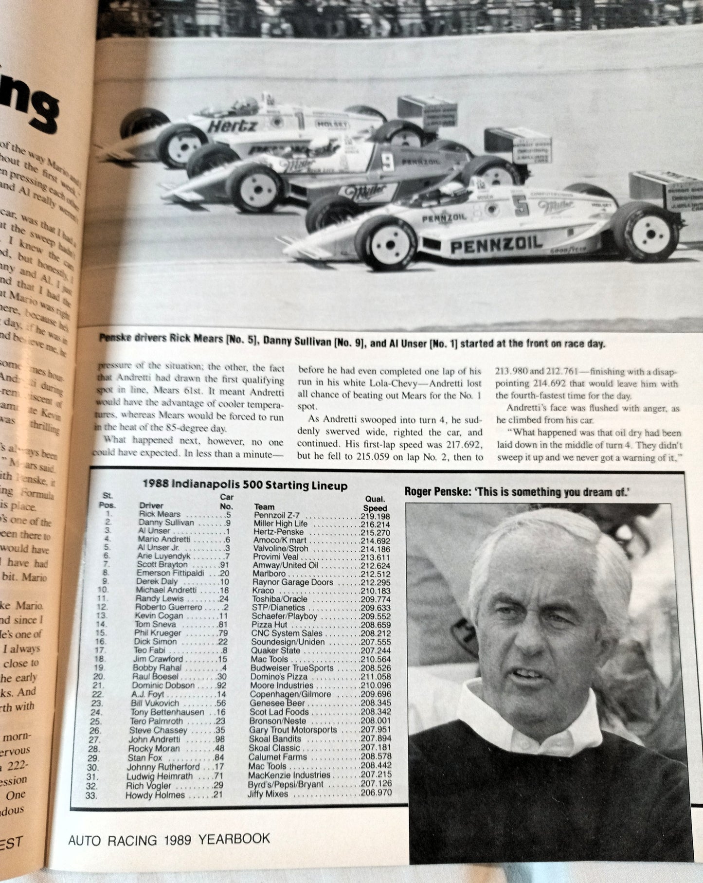 Auto Racing Digest 1989 Yearbook Annual Season Preview NASCAR CART IMSA - TulipStuff