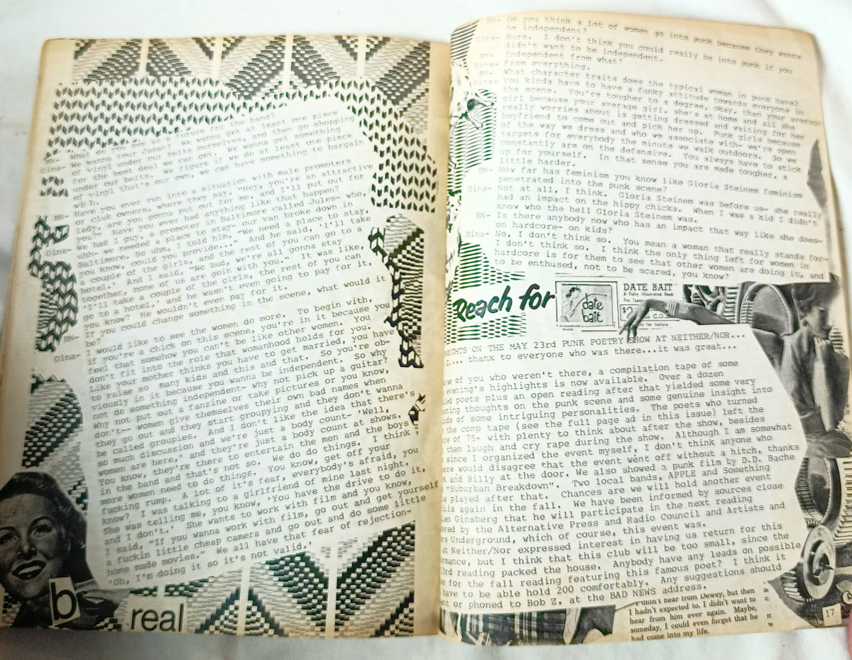 Bad Newz #2 Punkzine 1986 Women In Punk Rock Scab PMS NYHC BobZ - TulipStuff
