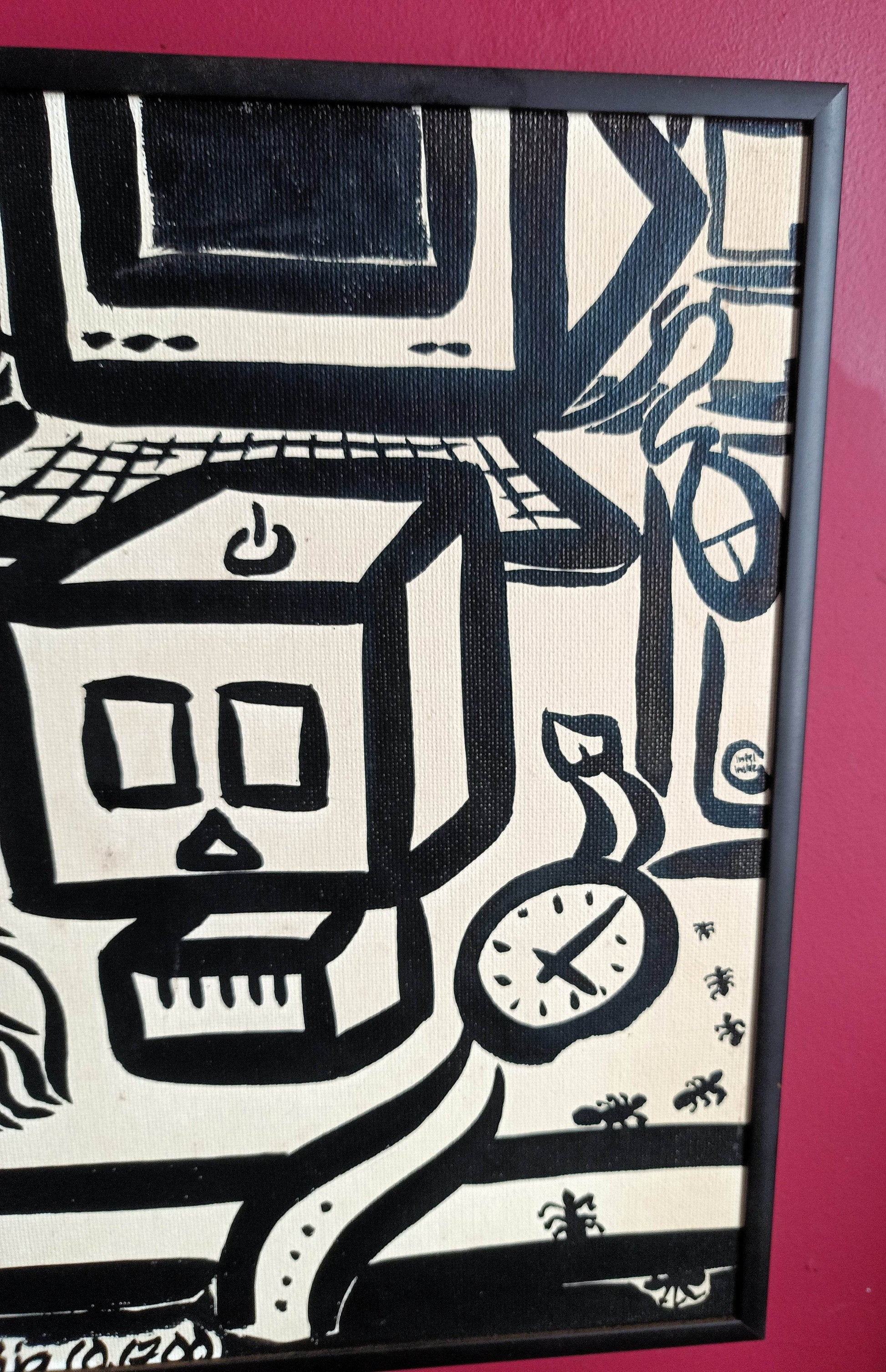 Bahja Choy Untitled Acrylic On Canvasboard Painting 2000 - TulipStuff