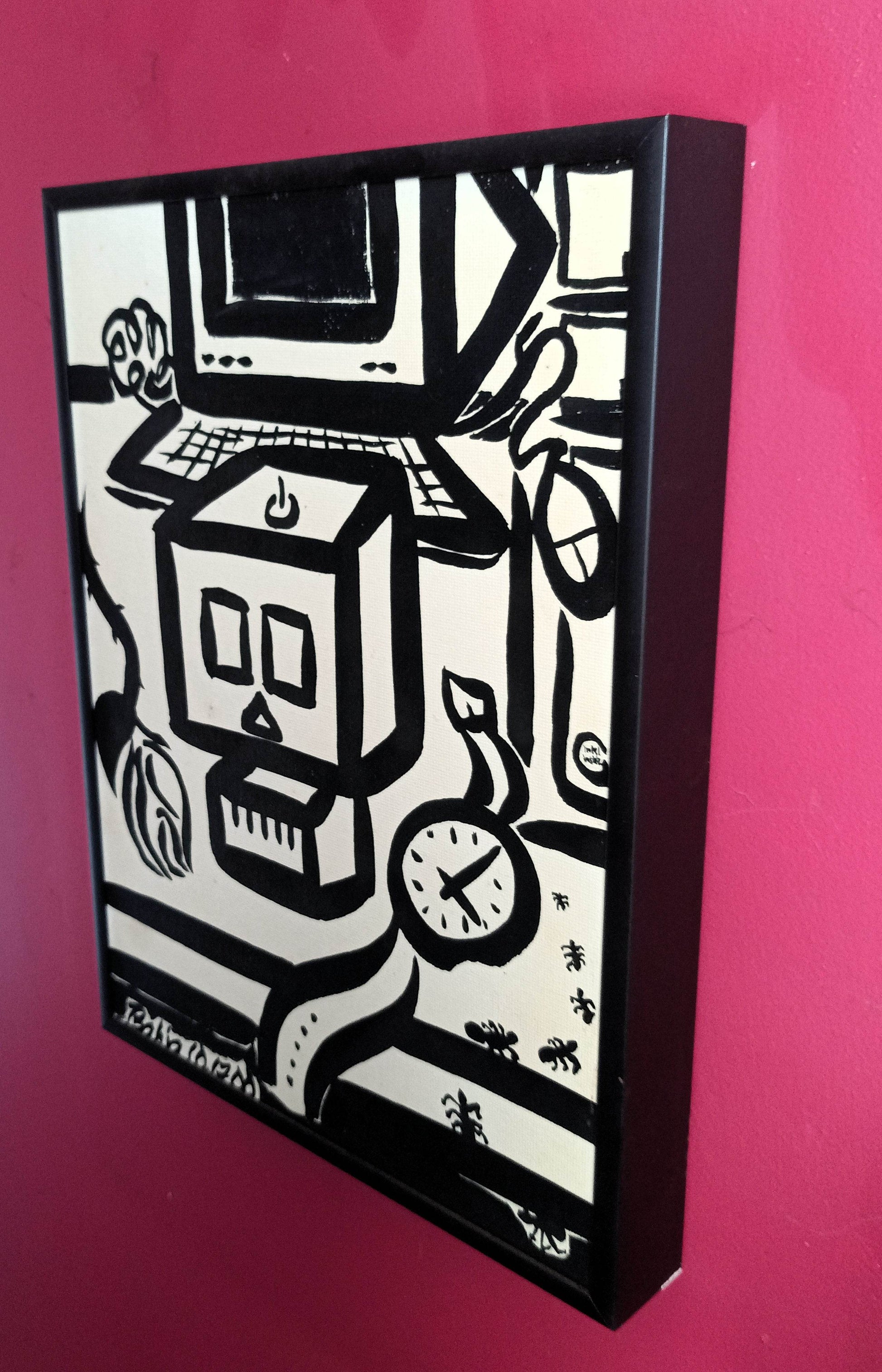 Bahja Choy Untitled Acrylic On Canvasboard Painting 2000 - TulipStuff