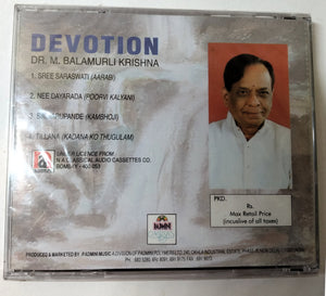 Dr Balamurli Krishna Devotion Padmini Indian Classical Album CD 1995 - TulipStuff