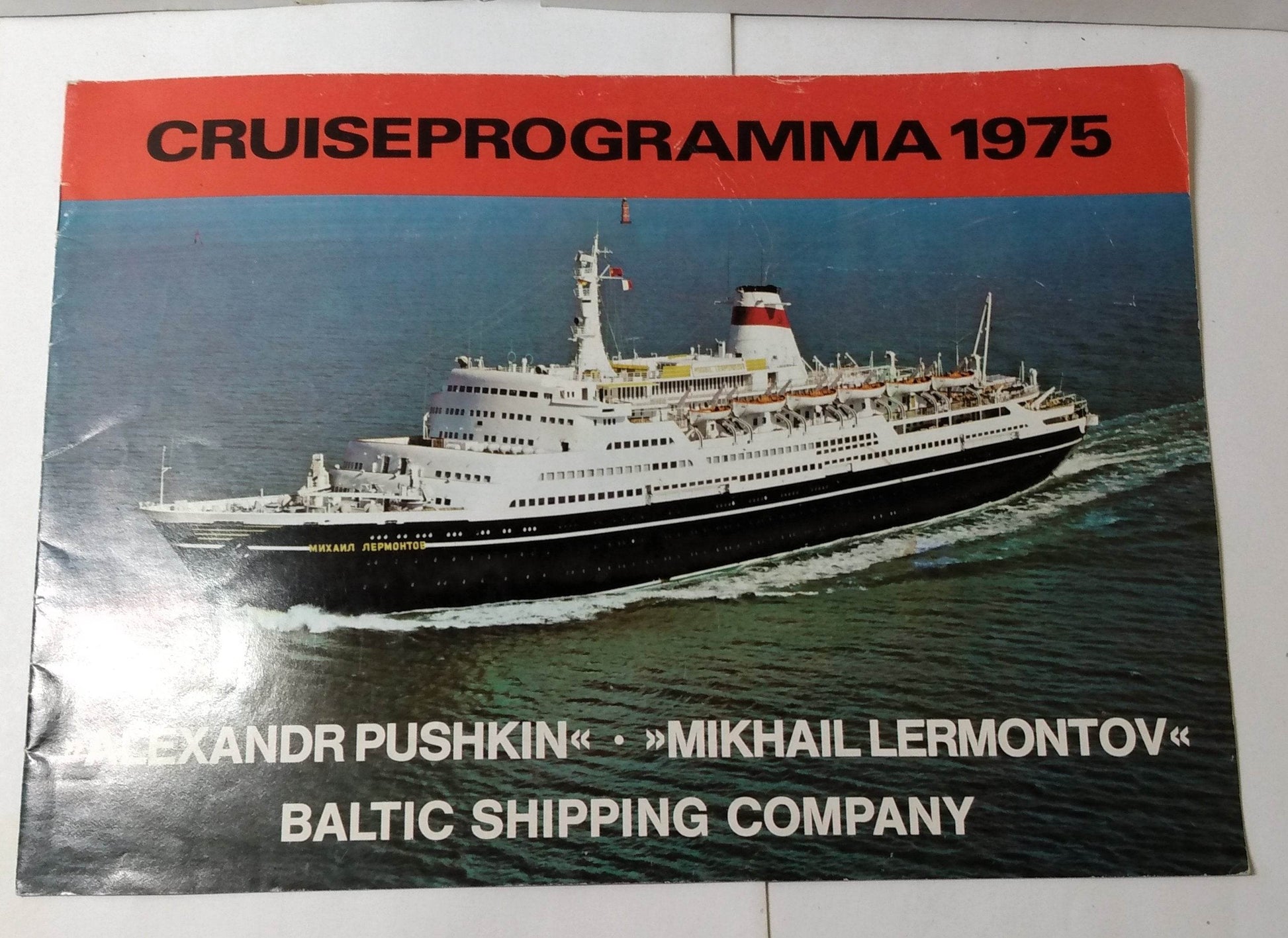 Baltic Shipping Mikhail Lermontov Alexandr Pushkin Estonia 1975 Dutch Brochure - TulipStuff