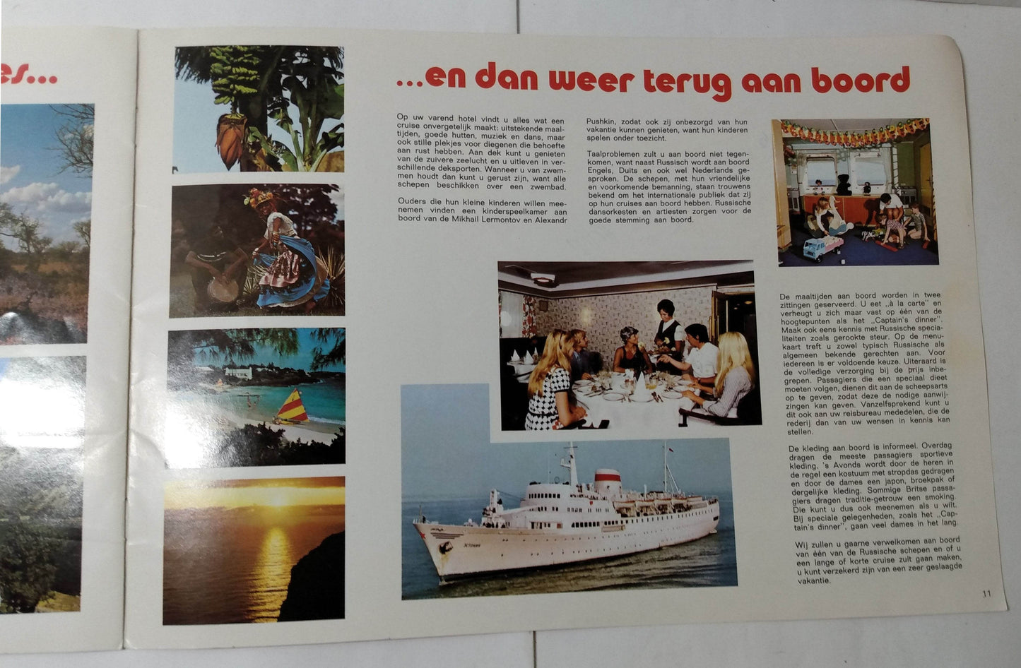 Baltic Shipping Mikhail Lermontov Alexandr Pushkin Estonia 1975 Dutch Brochure - TulipStuff