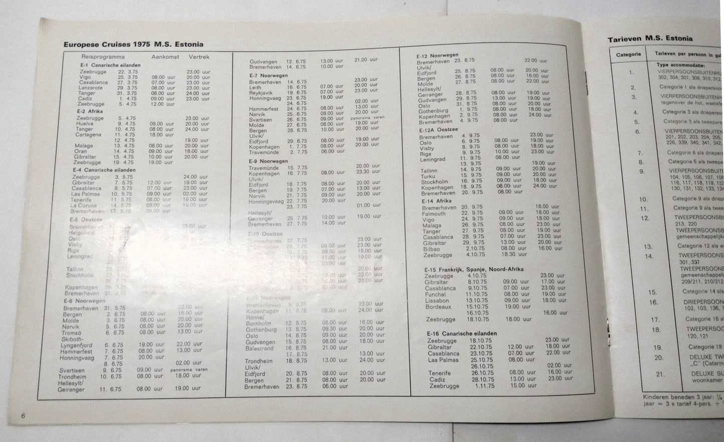 Baltic Shipping Mikhail Lermontov Alexandr Pushkin Estonia 1975 Dutch Brochure - TulipStuff