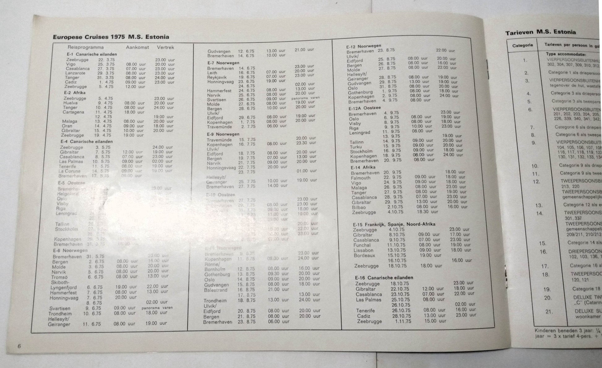 Baltic Shipping Mikhail Lermontov Alexandr Pushkin Estonia 1975 Dutch Brochure - TulipStuff