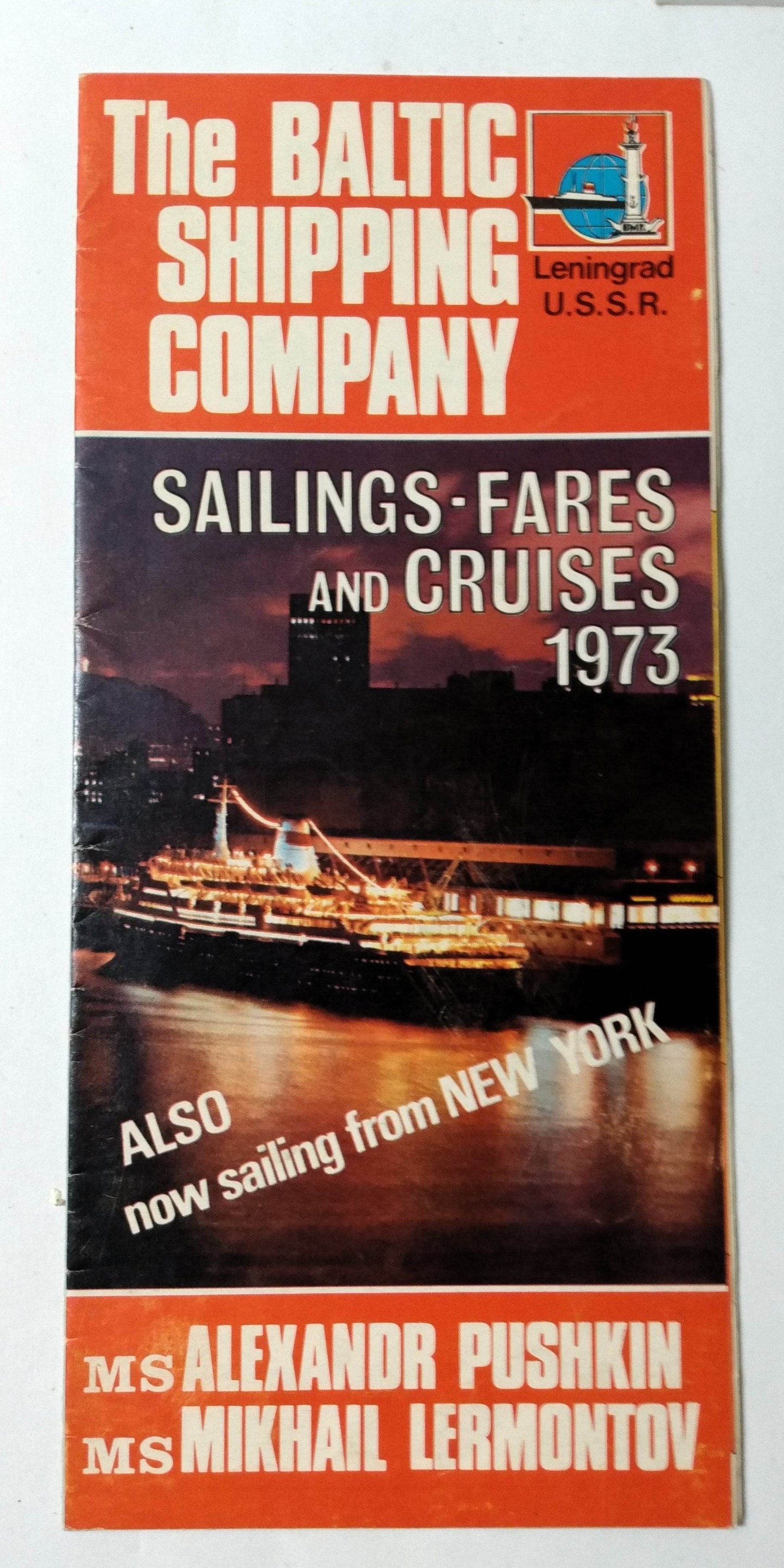 Baltic Shipping Co Mikhail Lermontov Alexandr Pushkin 1973 Cruise Brochure - TulipStuff