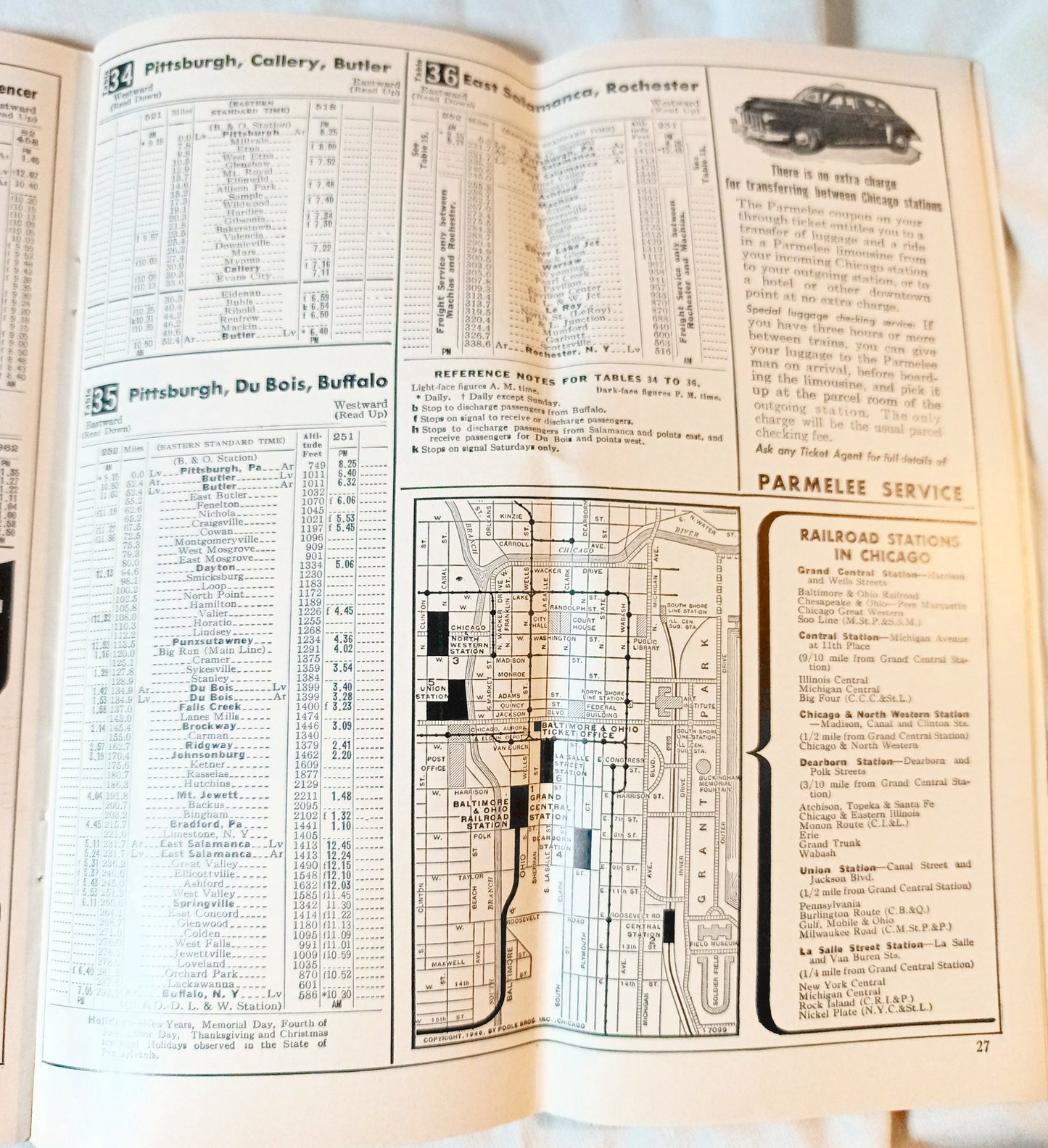 Baltimore & Ohio Railroad B&O Passenger Train System Timetables 1954 - TulipStuff
