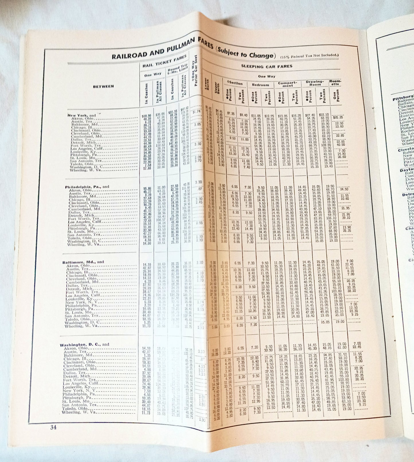 Baltimore & Ohio Railroad B&O Passenger Train System Timetables 1954 - TulipStuff