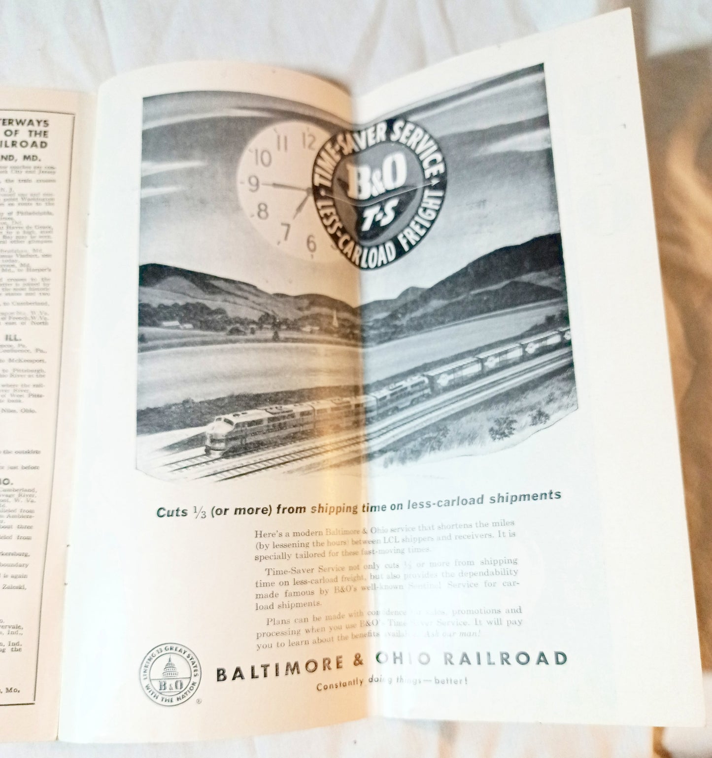 Baltimore & Ohio Railroad B&O Passenger Train System Timetables 1954 - TulipStuff