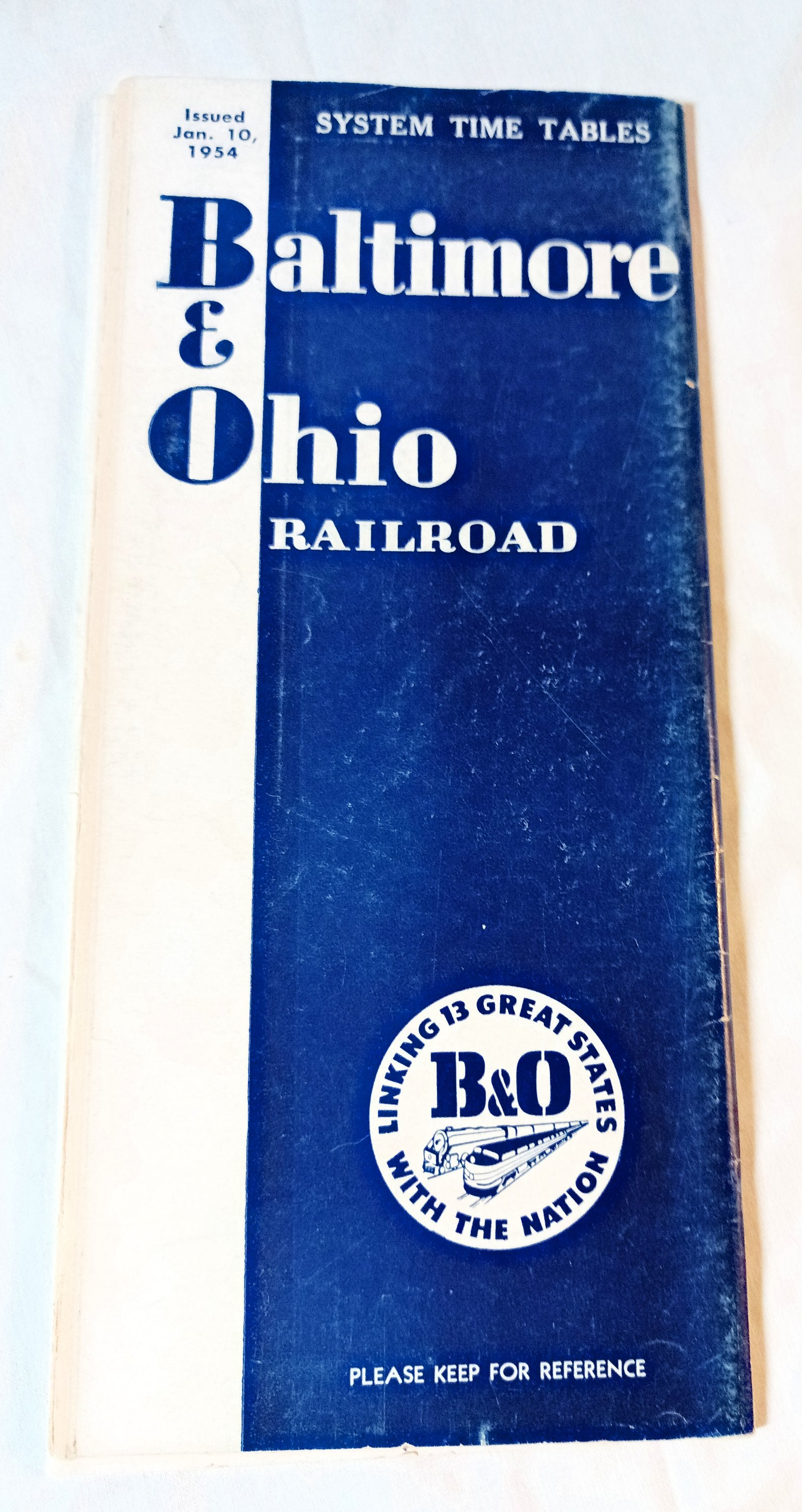 Baltimore & Ohio Railroad B&O Passenger Train System Timetables 1954 - TulipStuff