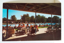 Load image into Gallery viewer, Banner Lodge Pool Moodus East Haddam Connecticut Postcard 1950&#39;s - TulipStuff

