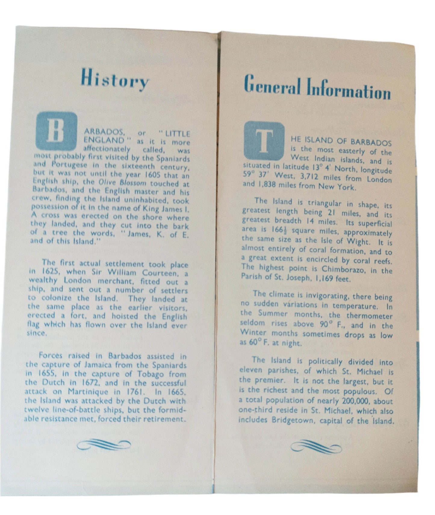 Welcome To Barbados Land Of The Flying Fish Da Costa Brochure 1950's - TulipStuff