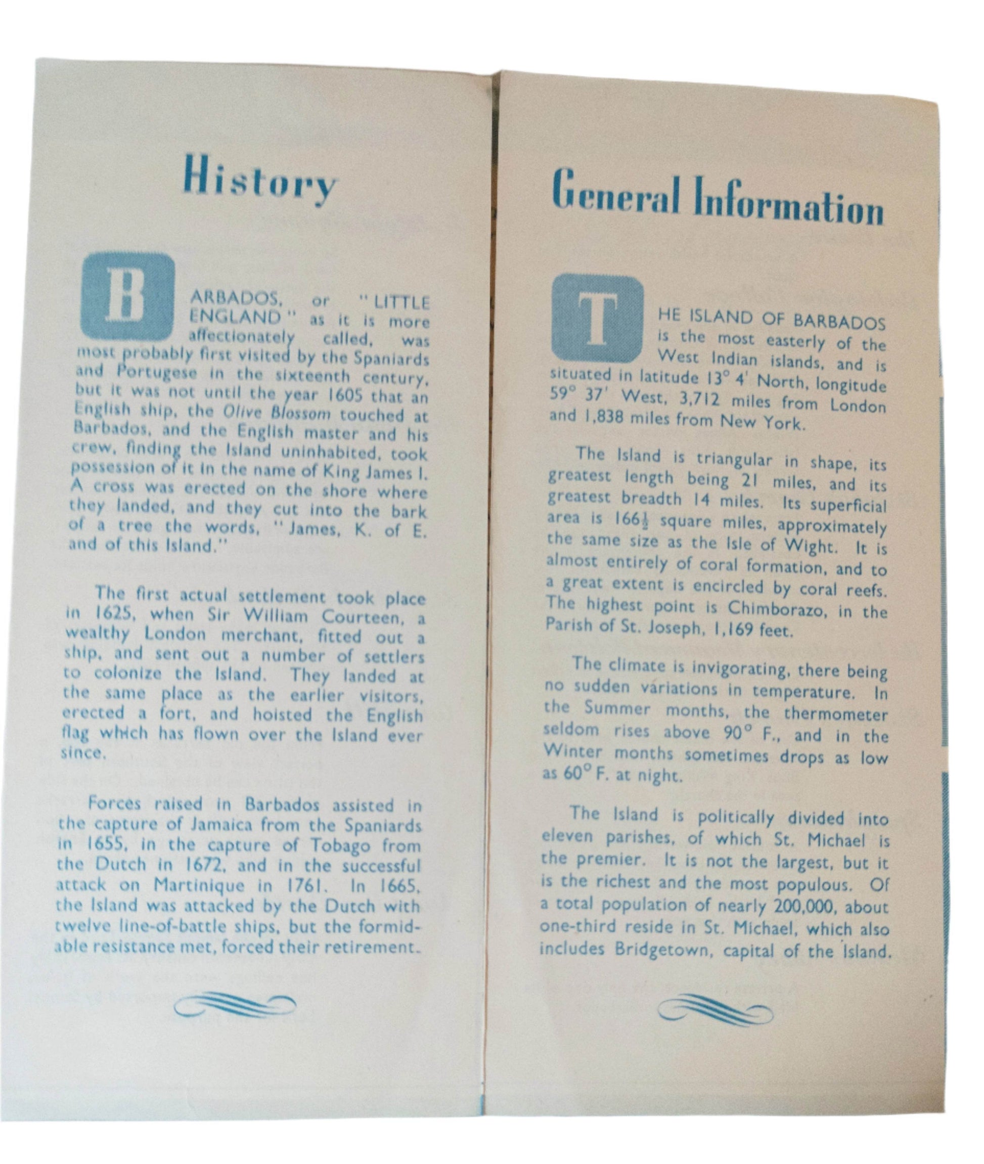 Welcome To Barbados Land Of The Flying Fish Da Costa Brochure 1950's - TulipStuff